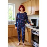 PayBuy Kadın Kışlık Yılbaşı Baskılı Pamuklu Pijama Takımı Rahat Kullanım Günlük İçin