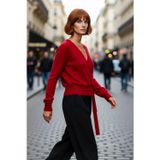PayBuy Kadın Kruvaze Triko Kazak Regular Kalıp Rahat Kesim Orta Kalınlık Düz Desen Standart Kol Uzun Kollu