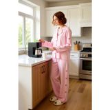 PayBuy Kadın Kurdele Nakışlı Gömlek Pantolon Pijama Takımı Fonksiyonel Dayanıklı Kaliteli Estetik