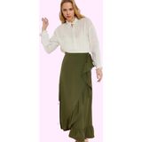 PayBuy Kadın Maxi Anvelop Etek Volanlı Sarong Kalıp Desenli Yazlık Günlük Kullanım Modern Tasarım