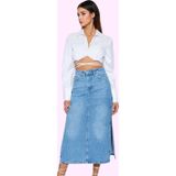 PayBuy Kadın Maxi Denim Etek Yüksek Bel Kalem Kalıp Pamuklu Günlük Şıklık Yaz Aylarının Vazgeçilmezi