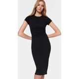 PayBuy Kadın Midi Boy Pamuklu Elbise Esnek Bodycon Kalıp Günlük Şık Görünüm Zarifane Tasarım