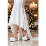 PayBuy Kadın Moda Şık Sedef Cilt Klasik Köşe Kalıplı Kalın Düğün Nişan Gece Abiye Ayakkabı
