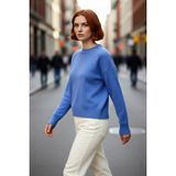 PayBuy Kadın Oversize Basic Triko Bisiklet Yaka Uzun Düşük Kol Kırmızı Kışlık Günlük Şık Kazak Kaliteli - Saks