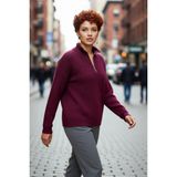 PayBuy Kadın Oversize Düşük Kol Fermuarlı Dik Yaka Triko Selanik Örgü Basic Uzun Kollu Kazak Kaliteli - Açık Mor