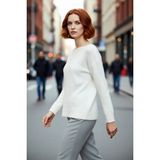 PayBuy Kadın Oversize Kayık Yaka Ince Triko Kazak Günlük Kombinler Için Şık ve Rahat Bir Seçim Kaliteli - Taş