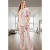 PayBuy Kadın Pamuklu Kiraz Desenli Pijama Takımı Rahat Ev Giyim Seti Özenle Seçilmiş Premium Kalite