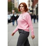 PayBuy Kadın Pembe Taş Detaylı Regular Kalıp Düşük Kol Bisiklet Yaka Yumuşak Hissiyatlı Kışlık Triko Kazak - Açık Pembe - 5XL