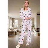 PayBuy Kadın Penguen Desenli Kışlık Polar Pijama Takımı Regular Boru Paça Premium Kalite Konforlu Kesim