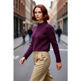PayBuy Kadın Regular Fit Crop Fitilli Bisiklet Yaka Uzun Kollu Orta Kalın Triko Kazak Kışlık Kombinlerin