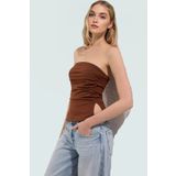 PayBuy Kadın Straplez Fitted Örme Bluz Yazlık Günlük Kullanım Modern Stil Rahat