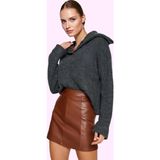 PayBuy Kadın Suni Deri Yüksek Bel Kalem Etek Mini Boy Casual Günlük Hafta Sonu Yaz Aylarının Vazgeçilmezi