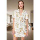 PayBuy Kadın Yazlık Çiçek Desenli Pamuklu Pijama Takımı Rahat Kalıp Kısa Kollu Trend Tasarım