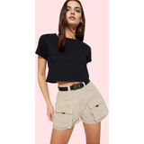 PayBuy Kadın Yüksek Bel Denim Şort Cep Detaylı City Short Kalıp Pamuklu Günlük Kullanım Hafta Sonu