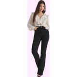 PayBuy Kadın Yüksek Bel İspanyol Paça Jean Denim Pantolon Günlük Kombinler Yaz Aylarının Vazgeçilmezi