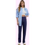PayBuy Kadın Yüksek Bel Straight Pantolon Dokuma Kumaş Casual Günlük Hafta Sonu Dayanıklı Malzeme
