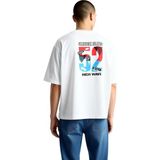 PayBuy Karayipler Gururu Sahili Baskılı Erkek Oversize Tişört - Beyaz - XL