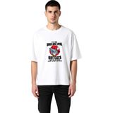 PayBuy Komik Köpek ve Kedi Karşılaştırması Baskılı Erkek Oversize Tişört - Beyaz - 2XL