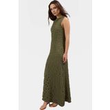 PayBuy Maxi A line Bisiklet Yaka Örme Elbise Hafif Yazlık Günlük Seçkin Malzeme Özel Tasarım Modern Stil