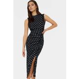 PayBuy Maxi Elbise Puantiyeli Desenli Esnek Örme Bodycon Kalıp Günlük Stil Konforlu Kesim