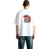 PayBuy Punk Müzik Ruhuna Saygı Baskılı Erkek Oversize Tişört - Beyaz - XL
