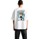 PayBuy Punk Rock Müzik Stili Baskısı Baskılı Erkek Oversize Tişört - Beyaz - 2XL