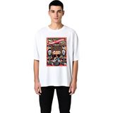 PayBuy Rock Efsanesi Müzik Anma Tasarımı Baskılı Erkek Oversize Tişört - Beyaz