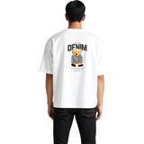 PayBuy Sonsuza Dek Kot Essentials Baskılı Erkek Oversize Tişört - Beyaz - 2XL