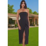 PayBuy Straplez Maxi Plaj Elbisesi Çini Desenli Pamuklu Yazlık Modern Stil Yüksek Kalite Premium Kalite