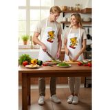 PayBuy Unisex Mutfak Aşçı Önlüğü Kaykay Pizza Baskılı Çocuk Dostu Eğlenceli Tasarım Canlı Renkli Günlük