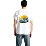 PayBuy Vintage Araba Kromlu Retro Tasarım Baskılı Erkek Tişört - Beyaz