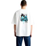 PayBuy Vintage Araç Koleksiyoneri Tutku Baskılı Erkek Oversize Tişört - Beyaz - XL