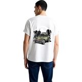 PayBuy Vintage Beetle Araba Diş Dumanı Baskılı Erkek Tişört - Beyaz - XL