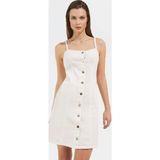 PayBuy Yazlık Denim Mini Elbise Straplez Kolsuz Bodycon Kesim Rahat Günlük Kullanım İçin
