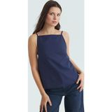 PayBuy Yazlık Kadın Kare Yaka İnce Askılı Bluz Trend Tasarım Zarifane Modern Stil