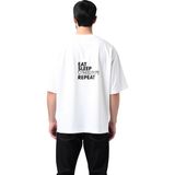 PayBuy Ye Uyu Antren Tekrarla Baskılı Erkek Oversize Tişört - Beyaz - XL
