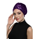 PAYETLİ ASTARLI MOR HAZIR TÜRBAN TESETTÜR ABİYE BONE