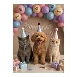 Payidar Hediyelik 3 ADET KEDİ VE KÖPEK DOĞUM GÜNÜ / PARTİ ŞAPKASI (MOR ,PEMBE,MAVİ) AYARLANABİLİR LASTİKLİ VE STOPERLİ