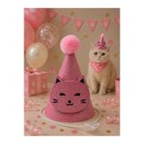 Payidar Hediyelik KEDİ PARTİ ŞAPKASI (PEMBE) KEDİ DOĞUM GÜNÜ ŞAPKASI