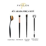 PAYLEN 4Ü1 Arada Fırça Seti - Kaşık Fırça - Far Fırçası-Eyeliner Fırçası-Kirpik Ayırıcı