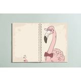 Paytak Moda PYTKDT0151 Flamingo Tasarımlı A5 96 Yaprak Çizgisiz Spiralli Defter