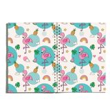 Paytak Moda PYTKDT0178 A5 Flamingo Yaprak Tasarımlı Çizgisiz Spiralli Defter