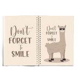 Paytak Moda PYTKDT0261 A5 Lama Don't Forget to Smile Tasarım Çizgisiz Spiralli Defter