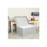 Pazar Kapısı Çok Amaçlı Düzenleyici Kapaklı Sandık Tipi Kutu Hurç Organizer 3 Lü Set (Gri, Maxi 50 x 40 x 30)