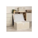 Pazar Kapısı Çok Amaçlı Düzenleyici Kapaklı Sandık Tipi Kutu Hurç Organizer 3 Lü Set (Kahverengi, Mega 60 x 40 x 30)