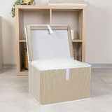 Pazar Kapısı Çok Amaçlı Düzenleyici Kapaklı Sandık Tipi Kutu Hurç Organizer (40 x 30 x 26, Kahverengi)