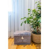 Pazar Kapısı Keçe Kapaklı Çok Amaçlı Mini Kutu Gri Saklama Kutusu 35x24x24 Cm