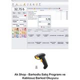 Pazar Timi Barkod Satış Sistemi & Market Programı & Kablosuz Barkod Okuyucu - Siyah
