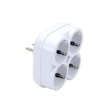 Pazarcan De-Pa 10004 Topraklı 16 Amper 250 Volt Beyaz 4'lü Çok Amaçlı Golyat Priz
