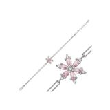 Pazarcan G-BR11004485 Gümüş Pembe Lotus Çiçeği Kadın Bileklik